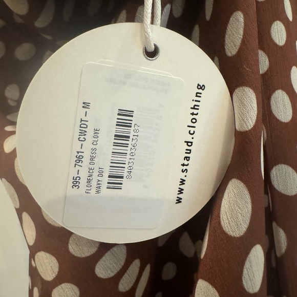 New with tags Staud Florence Dress in Clove Wavy Dot - Picture 6 of 6